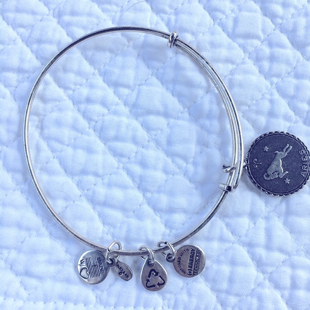 Alex and Ani ARIES silver tone adjustable bangle